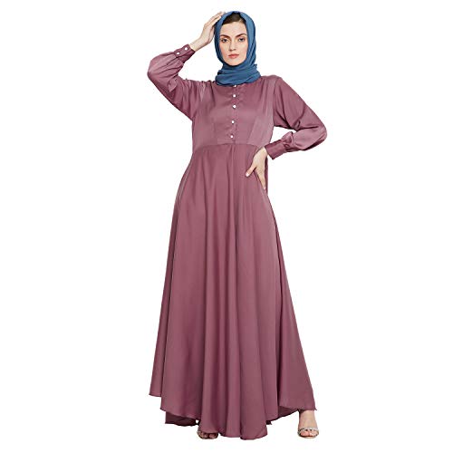 Image of Nabia Solid Premium Nida Fabric Lose fit Cuffed Sleeves Maxi Dress Abaya For Women