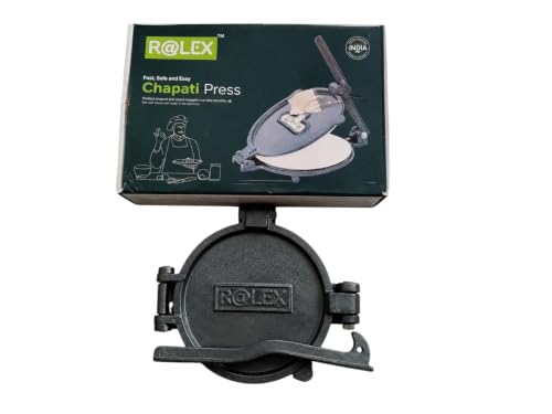 Image of 6.5 inch Cast Iron Manual Puri Maker | Empanadas & Pathiri Press | Dough Press Machine with Stainless Steel Inner Surface