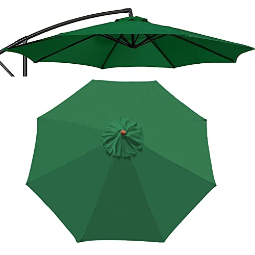 ROBLUX Toile De Rechange pour Parasol Déporté, Toile De Parasol Ronde 3m 8 Baleines Toile De Remplacement(Color:Vert)