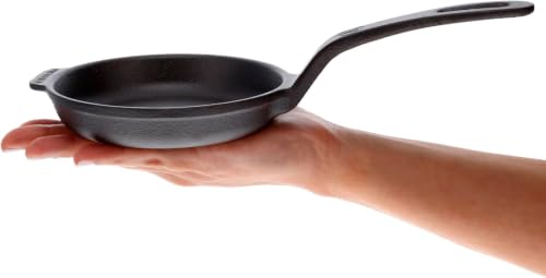 Image of Victoria 4-Inch Cast Iron Skillet, Pre-Seasoned Cast Iron Frying Pan with Long Handle, Made in Colombia (Pack of 12)
