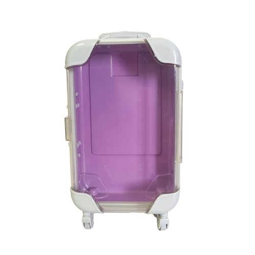 Image of Mini Trolley Storage Box for Eyelashes & Beauty Essentials | Cute Suitcase Style Mini Organizer | Portable Makeup, Lash & Hangover Kit Case for Girls & Travel Use (1Purple)