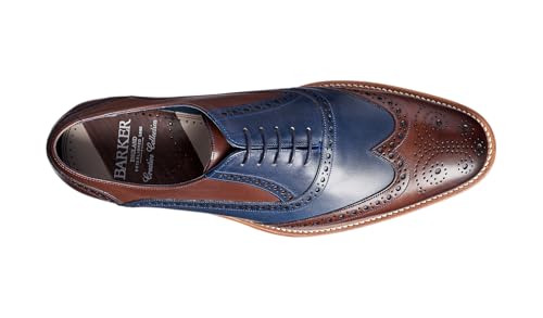 Image of BARKER Valiant Men's Handmade Oxford Derby Shoes - Premium Calf Leather, Goodyear Welted, Hand-Painted Finish, Classic Formal Style