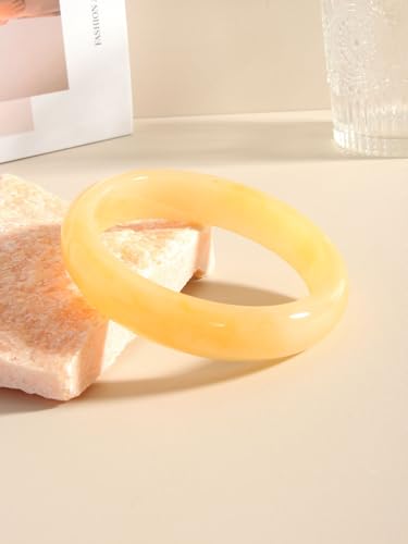 Image of Colorful Geometric Round Circle Resin Acrylic Bangle Bracelet Cute Handmade Chunky Statement Wristband Bracelet for Women Vintage Jewelry