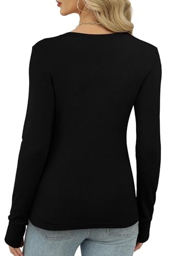 XIEERDUO Long Sleeve Thermal Shirt for Women Fleece Slim Fit Tops Crewneck Basic T-Shirts with Thumb Holes Fall Fashion 20254