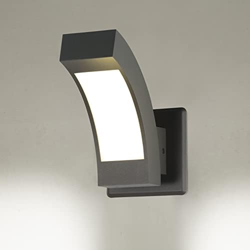 Inowel Wall Light Outdoor LED Wall Mount Lamp Modern Wall Sconce Lighting Lantern Fixture Dark Grey Aluminum Lights for Garage Porch Front Door Garden Yard Patio IP54 Waterproof 7.5W 600Lm 3000K