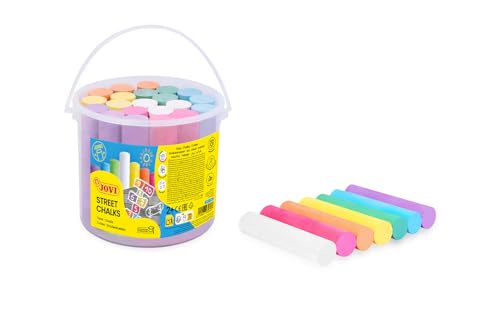 Jovi - Street Chalks, 21 craies jumbo, Couleurs assorties pour dessiner sur le sol, Idéal pour les jeux et les peintures murales sur l'asphalte, Facile à...