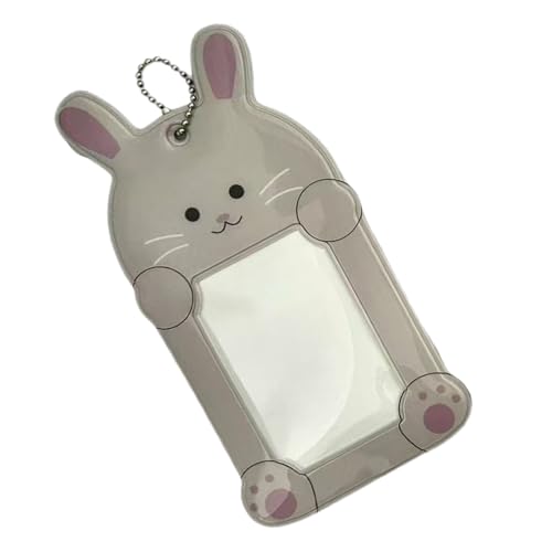 漫画動物の写真カードスリーブ耐水性PVCカバー3インチケース写真保護者バッグチャームキッズ漫画カードオーガナイザー