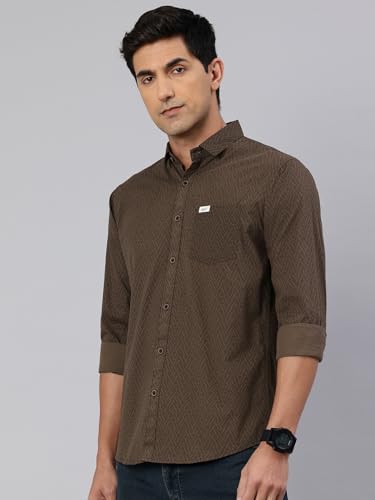 Image of Majestic Man Custom Geometric Printed Pure Cotton Slim Fit Casual Shirt