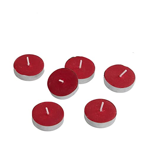 Image of Paraffin Wax Candles Smokeless & Long Lasting Perfect for Decoration of Diwali, Christmas, Dinner, Wedding Parties, Church, Spa, Restaurant(Red, Set of 200 - Burn Time 4 Hr)