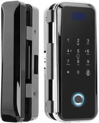 Hanutech Smart Frameless Glass Door Lock, Finger/Password/Card Capacity 500 Users