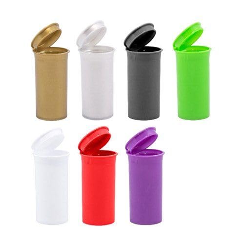 13D Pop Top Plastic Bottles Jar Squeeze Top Containers Portable Storage (50)