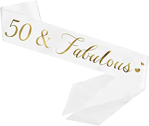 Yuvi Gift Gallery Decorative Satin Happy Birthday Sash for Birthday Boy/Girl & Party Decoration Accessory (50 &Fabulous) - Image 2 thumbnail