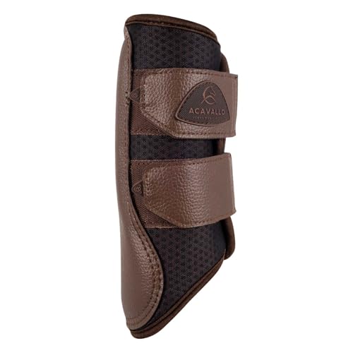 Acavallo Botas de cepillado frontal de neopreno perforado, tamaño grande, color marrón oscuro