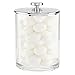 mDesign Modern Plastic Round Bathroom Vanity Countertop Storage Organizer Apothecary Canister Jar for Cotton Swabs, Rounds, Balls, Makeup Sponges, Bath Salts - Clear/Chrome