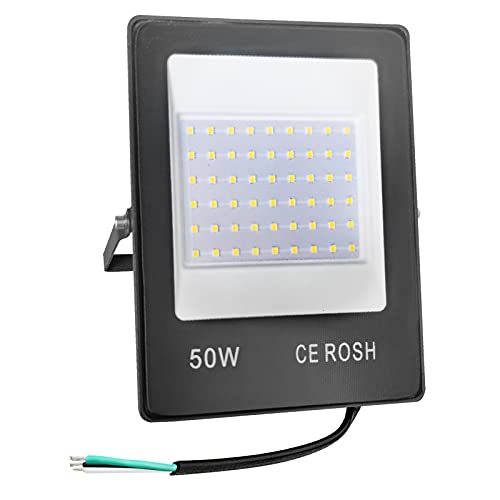 50W Outdoor LED Flood Lights , 5000LM Super Bright Work Lights, IP66 Waterproof Exterior Floodlights 5000K Daylight White Security Lamp Fixture for Front-Door Yard Garden Garage Playground (50W)