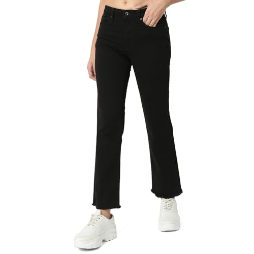 Image of Spykar Women Black Slim Straight Fit Mid Rise Casual Jeans