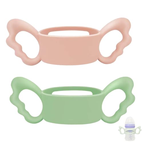 Image of ROMIRUS Silicone Bottle Handles Compatible with Lansinoh Baby Bottle for Baby Gripping, 2 Pack