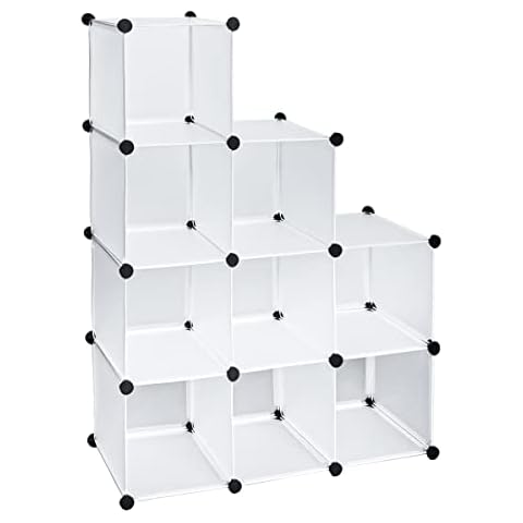 T-LoVendo Estantería Modular 9 Cubos Blanco Cover