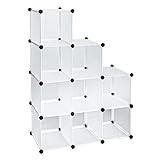 T-LoVendo Estanteria Modular 9 Cubos Moderna Libreria Baño Salón Armario Pared Vitrina 9 Cubos, Blanco