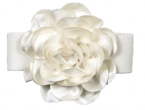 Wedding Bridal Belt Widened Elastic Flower Sash Women Artificial Flower Belt