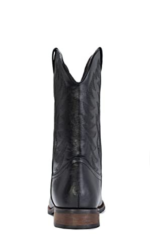 iuv cowboy boots for men wide foot square toe western boots with classic embroidered durable slip on boots