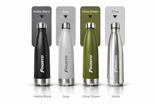 Image of Thermosteel Insulated Water Bottle 500ml | Stainless Steel Vacuum Flask | Hot 12Hr Cold 12Hr | Leak Proof | Thermos for Travel Gym Office Hiking | Matte Black