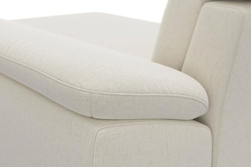 Image of Fabrique Bossberry U-Shape 7 Seater Fabric Light Cream Sofa Set (LHS)