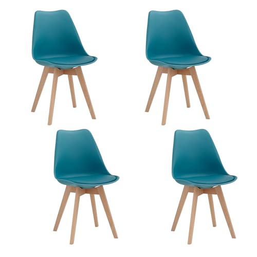 【Design Ergonomico】Lo schienale curvo della sedia da pranzo scandinava adotta un design ergonomico per eliminare l'affaticamento della seduta prolungata.