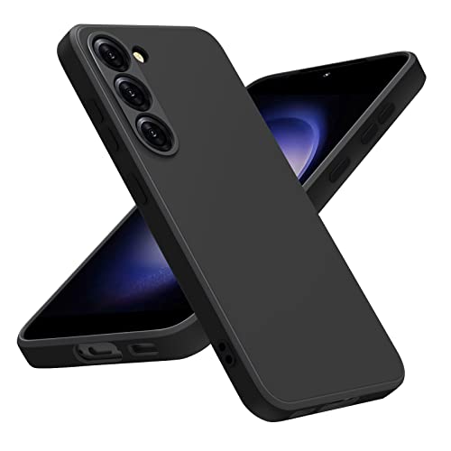 Vanjua Case for Samsung Galaxy S23 (Only), Stylish Liquid Silicone Slim Full-Body Protective Cover Compatible with Samsung Galaxy S23 5G 6.1 Inch Phone Case (Black)