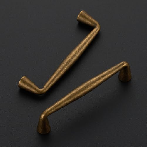 Image of Ravinte 20 Pack 3-1 /2 Inch Antique Brass Kitchen Cabinet Handles Solid Zinc Alloy Cabinet Pulls Cupboard Hardware Drawer Handles
