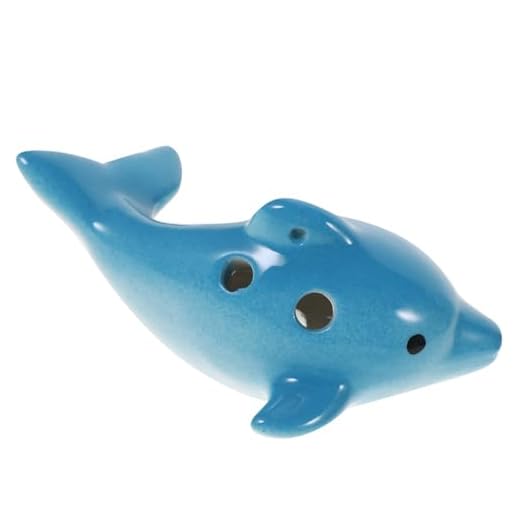 SOIMISS Ocarina de Cerámica Pequeña con Instrumento de Viento Portátil para Musical para Aprendizaje y Principiantes Color Azul Claro Dolphin