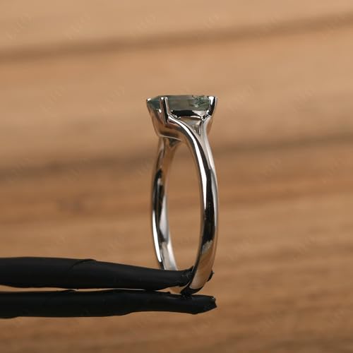 LUO 925 Sterling Silver Split Shank Engagement Ring Oval Shaped Jewelry Gemstone Solitaire Ring for Women4