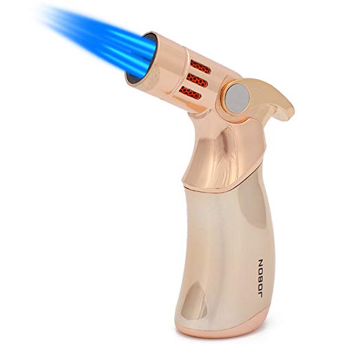 Mejores review On-line Fijaciones a Prueba de Fuego para Comercios para comprar hoy. 34 Encendedor Butano para Exterior Encendedor de Puros Mechero Turbo 4 Boquillas con Fijación Gratuita Pistola de Fuego a Prueba de Viento Mechero de Gas Metálico,GO