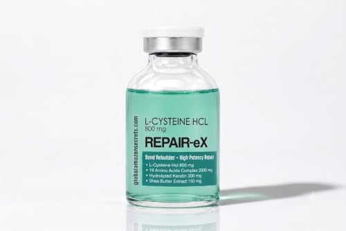 Image of Global Amazon Secrets REPAIR-eX Bond Rebuilder | L-Cysteine HCl 800mg | High Potency Repair for Chemically Damaged Hair | Professional Ampoule | 20 ml