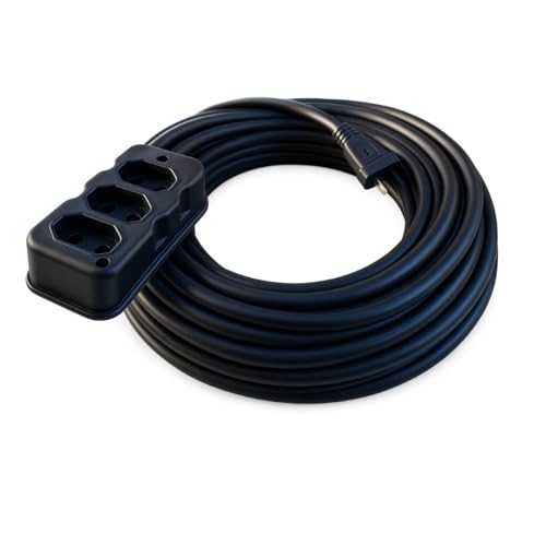 Extensão Elétrica Profissional 10 Metros 3 Tomadas Bivolt 127V/220V Cabo PP 2x2,50mm 10A/20A