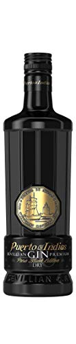 Puerto de Indias Sevillian Premium Pure Black Edition Gin – fruchtiger Gin aus Spanien mit 40% vol, mit Noten von Zitrus, Orange & Wacholder, ideal für Gin Tonic und Cocktails, 0,7 l Flasche