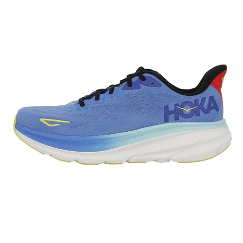HOKA ONE ONE Mens Clifton 9 Textile Virtual Blue Cerise Trainers 8.5 US
