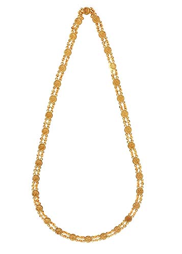 Image of VAMA Fashions Laxmi coin kasulaperu Traditional Temple Coin Jewellery God Lakshmi Coin Necklace Set for Women