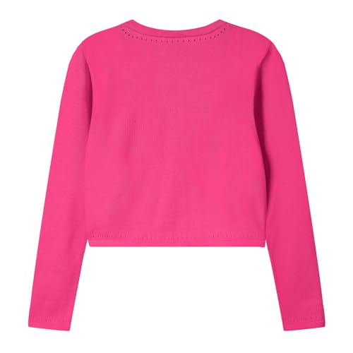 Girls' Cropped Long Sleeve Knitted Bolero Cardigan with Bowknot Button Closure - Kids' Shrug Sweater Jacket Outwear2