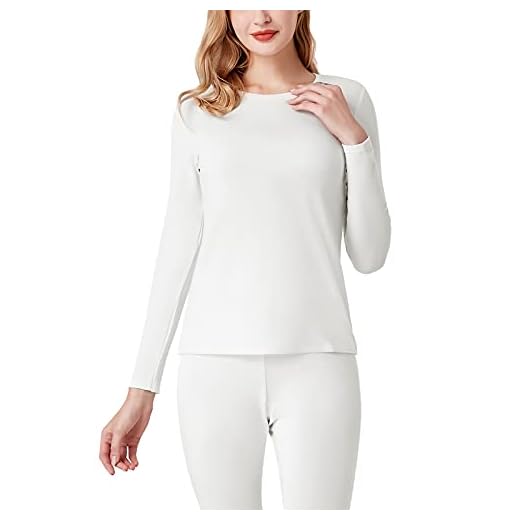 LAPASA Camiseta Térmica Mujer Cuello Redondo Cuello Alto Ropa Interior Térmica Invierno Peso Mediano Tegnología Heat+ Caliente y Transpirable L67/L70 XXL Blanco