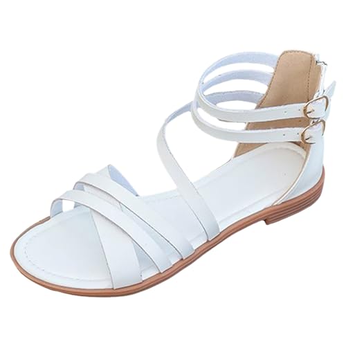 Sandales été femmes mince style fée romain et nu-pieds plats décontractés