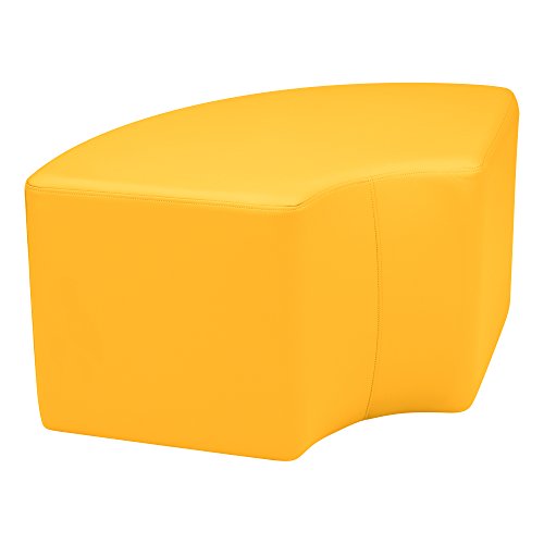 Image of Sprogs 18 inch H Structured Quarter Round Stool -Flexible Modular Collaborative Soft Seating for Office, Home, Lounge and School Classrooms with Durable Frame -Yellow