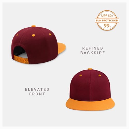 Image of CHOK.LIDS Flat Bill Visor Classic Snapback Hat Blank Adjustable Brim High Top End Trendy Color Style Plain Tone Baseball Cap