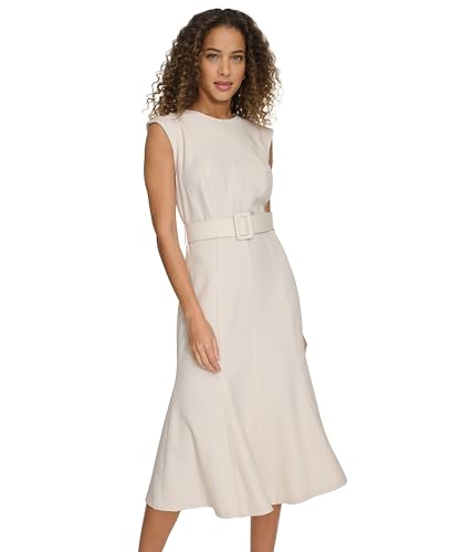 Calvin Klein Women's Solid Flounce Dress