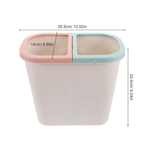 Caneca de basura rectangular blanca con compartimentos duales miniatura 2