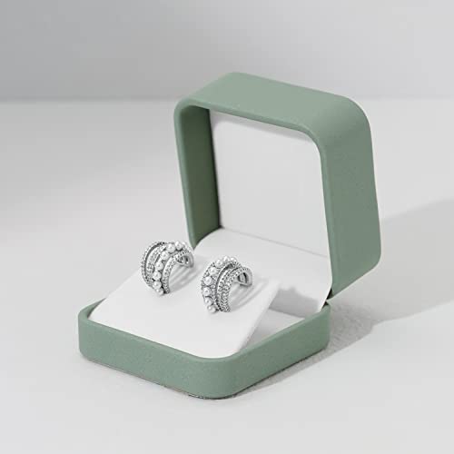 Velvet Earring Gift Box Earring Box Jewelry Gift Case for Birthday,Wedding, Valentine's Day Mother's Day (Green)