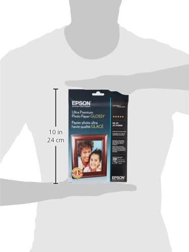 Epson Ultra Premium Photo Paper Glossy (5X7 Inches, 20 Sheets) (S041945) #TOP3