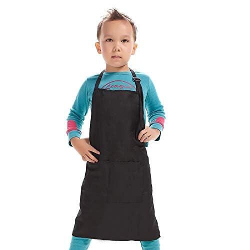 Kid Apron Adjustable Strap with 2 Pockets Painting Cooking Craft Backing Unisex Age 5-12