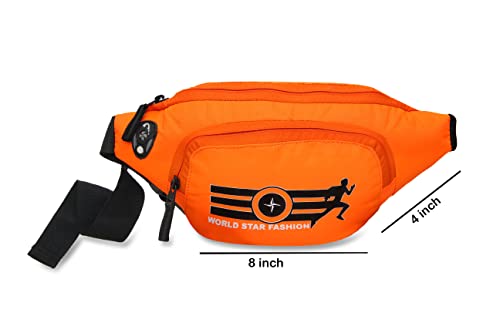 Image of Waist Bag for Men & Women, Slim Fanny Pack Casual Sling Shoulder Chest Pack with Adjustable Strap for Walking, Cycling, Running, Hiking Hold Phones, Keys, Cards (Orange)