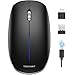 TECKNET Bluetooth Maus Kabellos Wiederaufladbar (BT+USBA+USBC) - 4000/1600/1200/600 DPI Einstellbare, Leise Funkmaus mit Metallrolle für Laptop, PC, Tablet, Ipad, Computer, Windows, MacOS